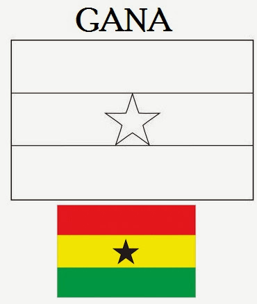 Colorindo a Bandeira de Gana