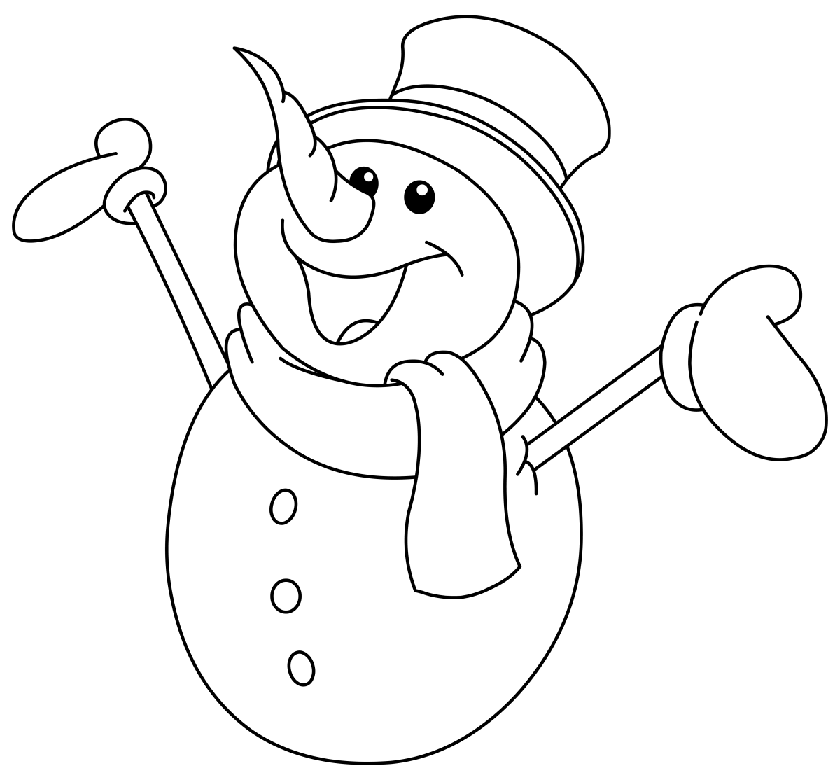 Divirta-se Colorindo o Boneco de Neve Feliz