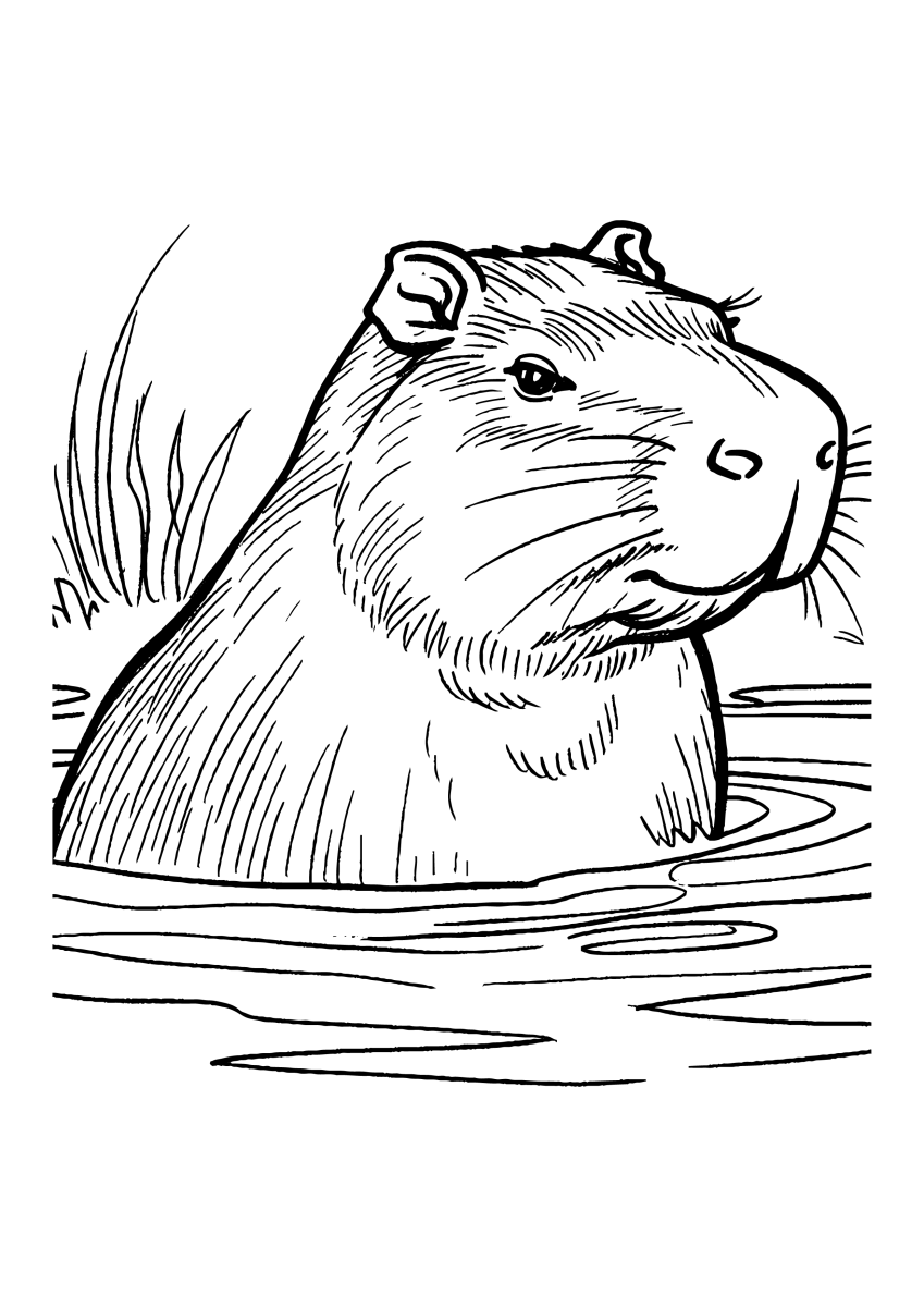 Colorindo a Capivara no Lago