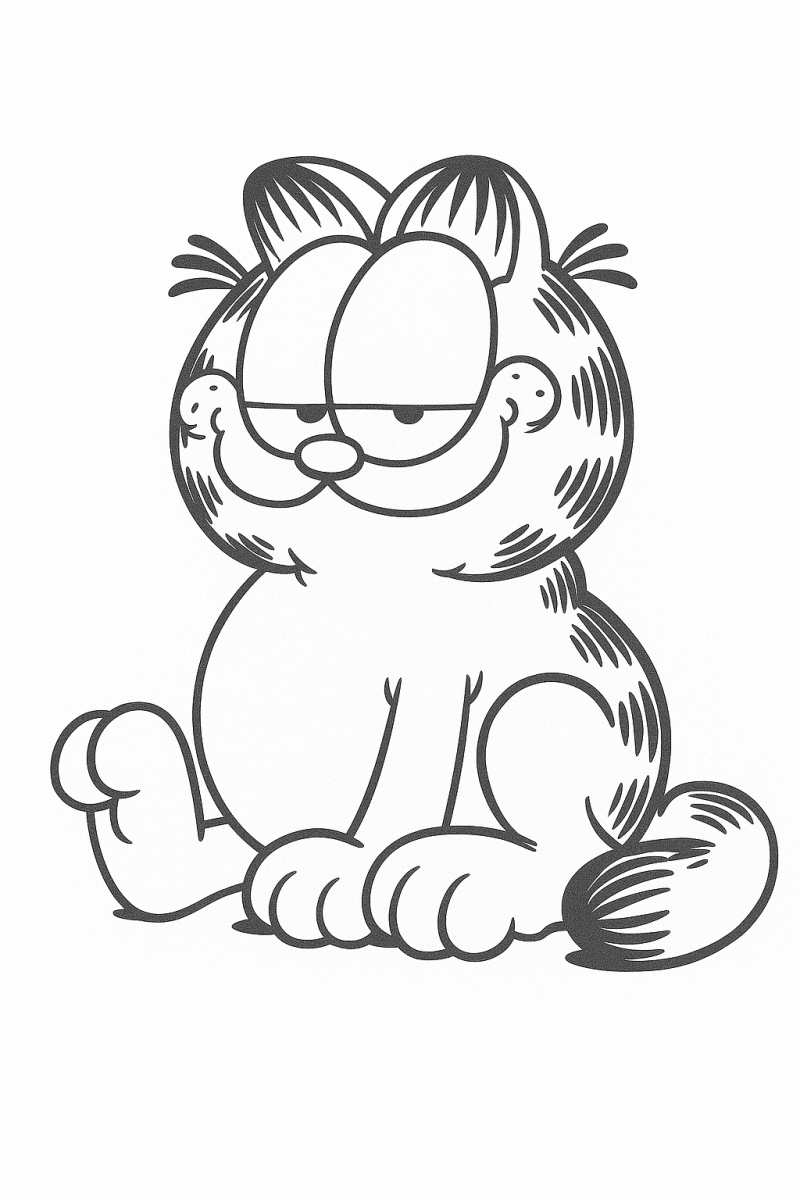 Colorindo Garfield em Sua Pose Clássica