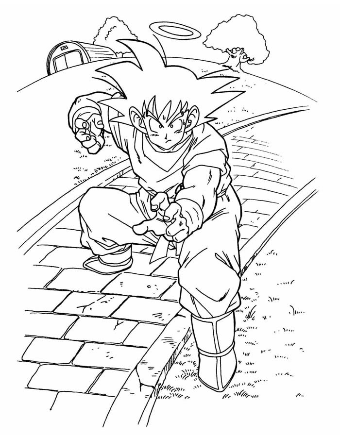 Colorindo Goku em Ação