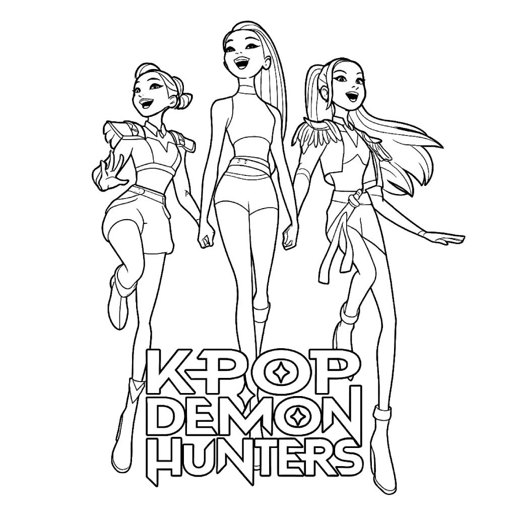 Colorindo as Guerreiras do K-Pop: Demon Hunters