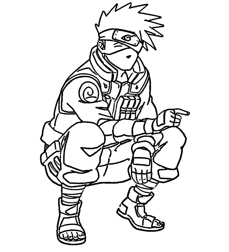 Colorindo Kakashi em Ação