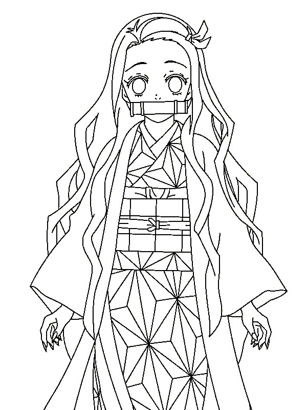 Colorindo Nezuko Kamado de Demon Slayer