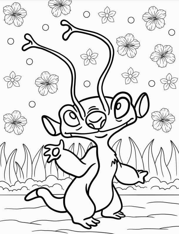 Colorindo o Charmoso Lilo e Stitch