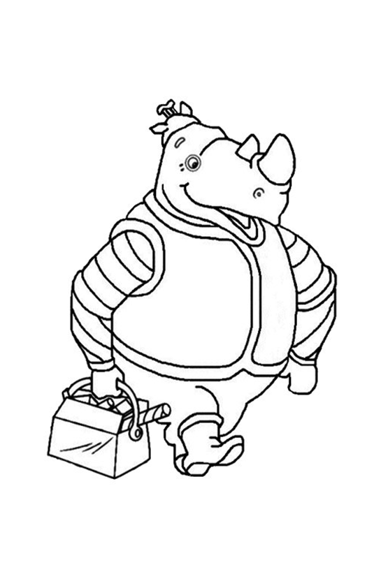 Colorindo o Rhino Engenheiro Divertido
