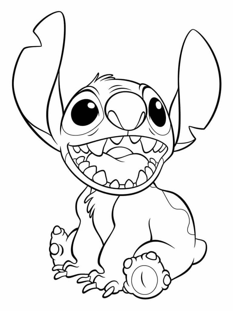 Colorindo Stitch em Ação