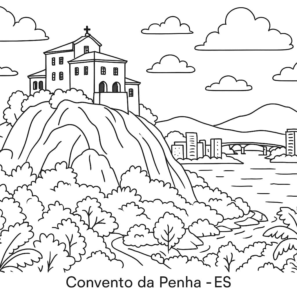 Convento da Penha: Patrimônio Histórico para Colorir