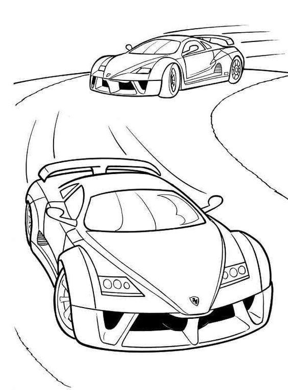 Corrida Explosiva de Carros Exóticos para Colorir