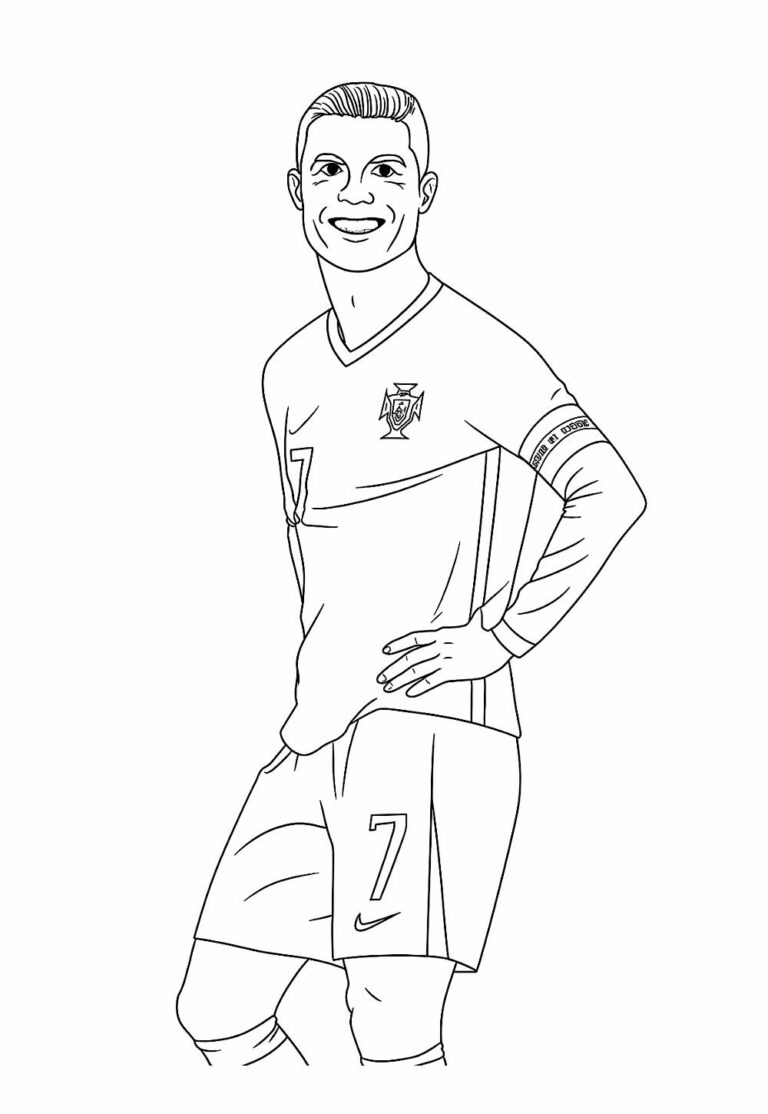 Cristiano Ronaldo em Ação para Colorir