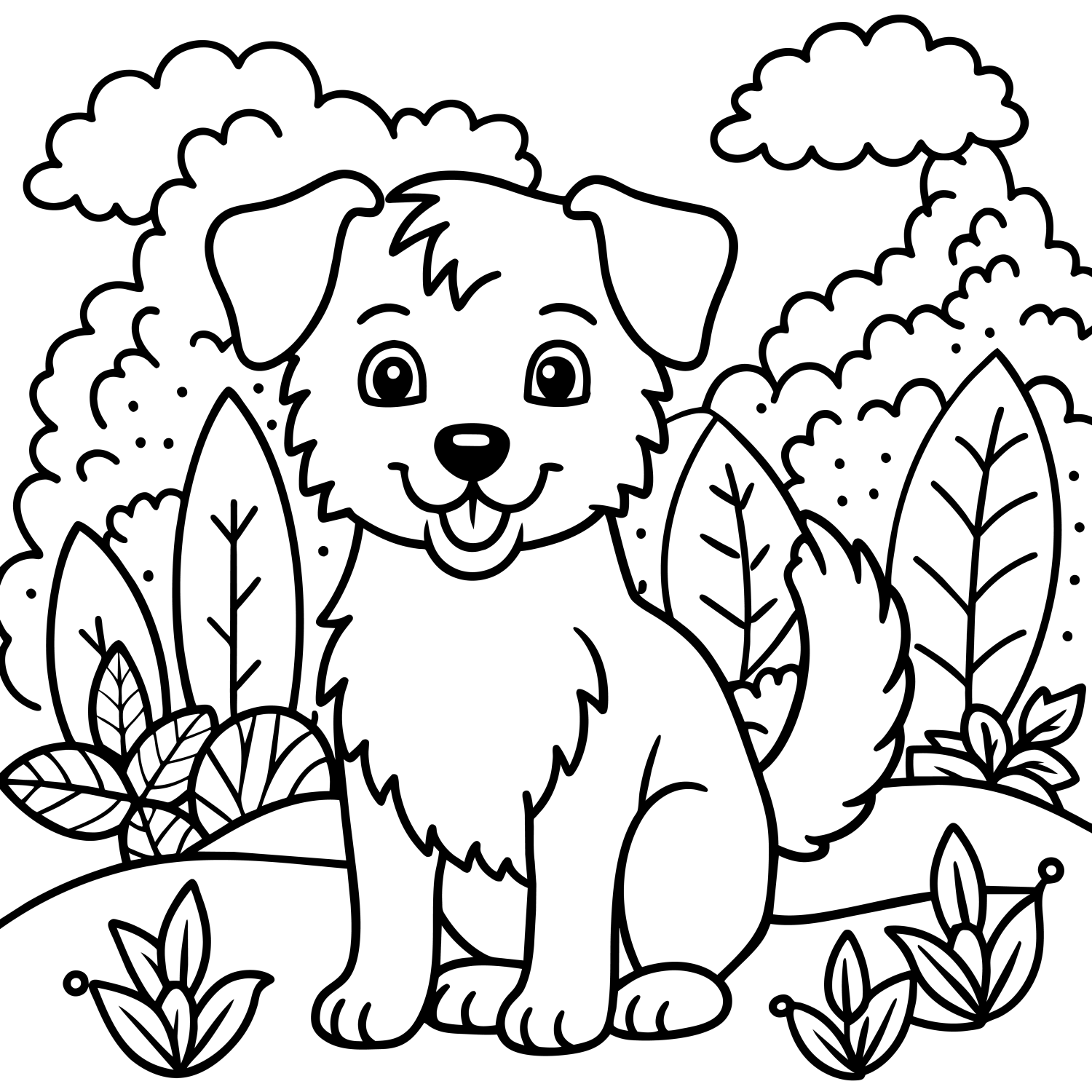 Cute Puppy in the Woods