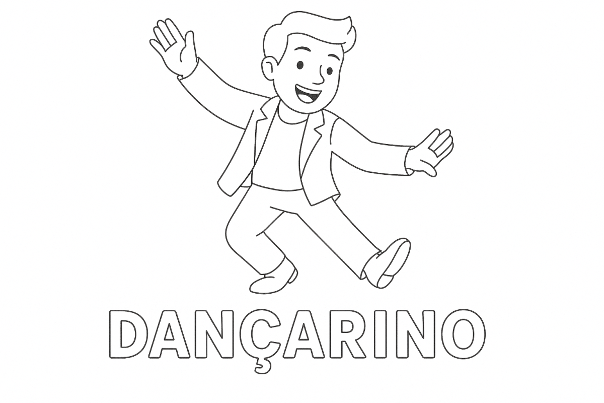 Dançarino Alegre para Colorir