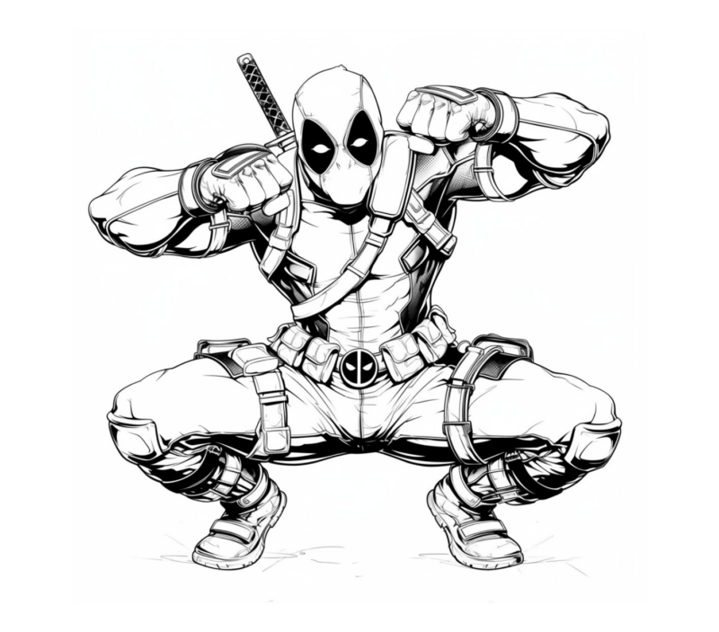 Deadpool em Ação: Coloração Épica