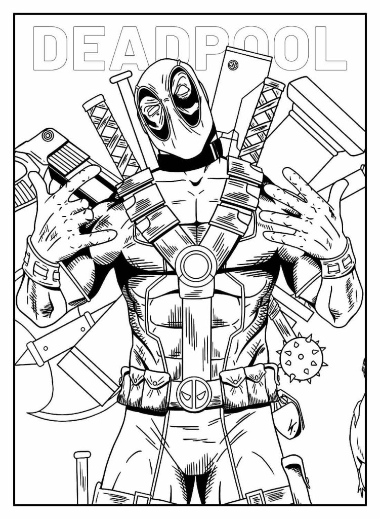 Deadpool em Ação: Prepare-se para Colorir o Anti-Herói!