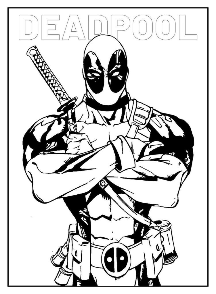 Deadpool em Ação: Pronto para Colorir