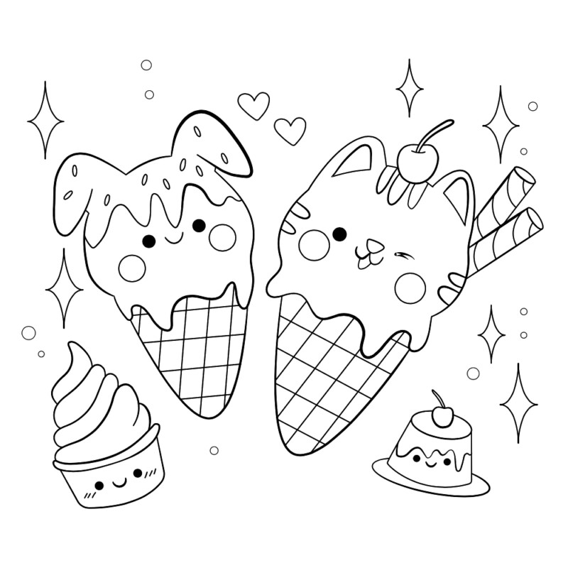 Delícias Kawaii em Forma de Sorvete