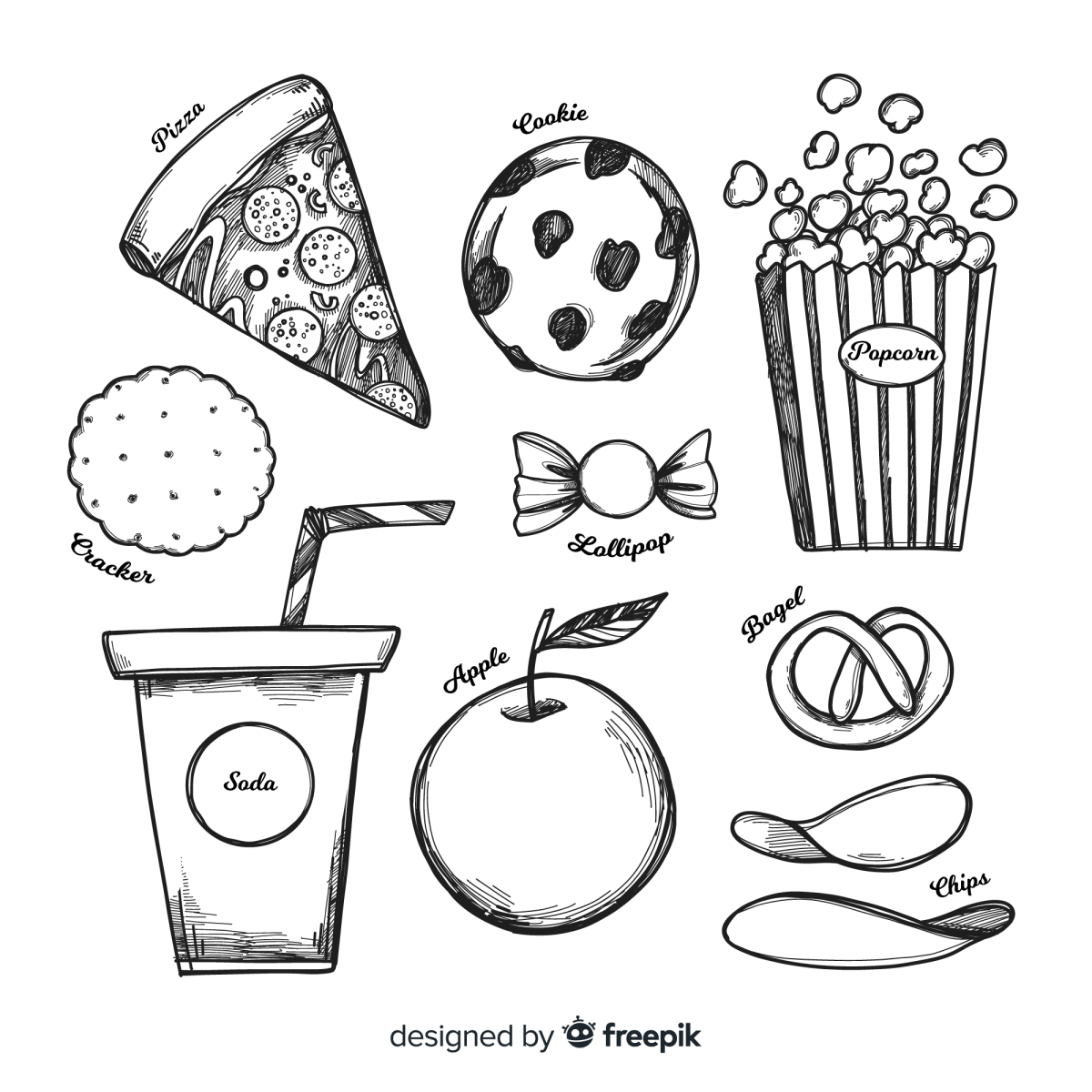 Deliciosas Ilustrações de Snacks