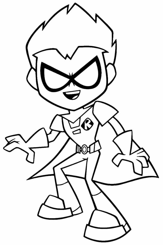 Desenho Animado do Jovem Titã para Colorir