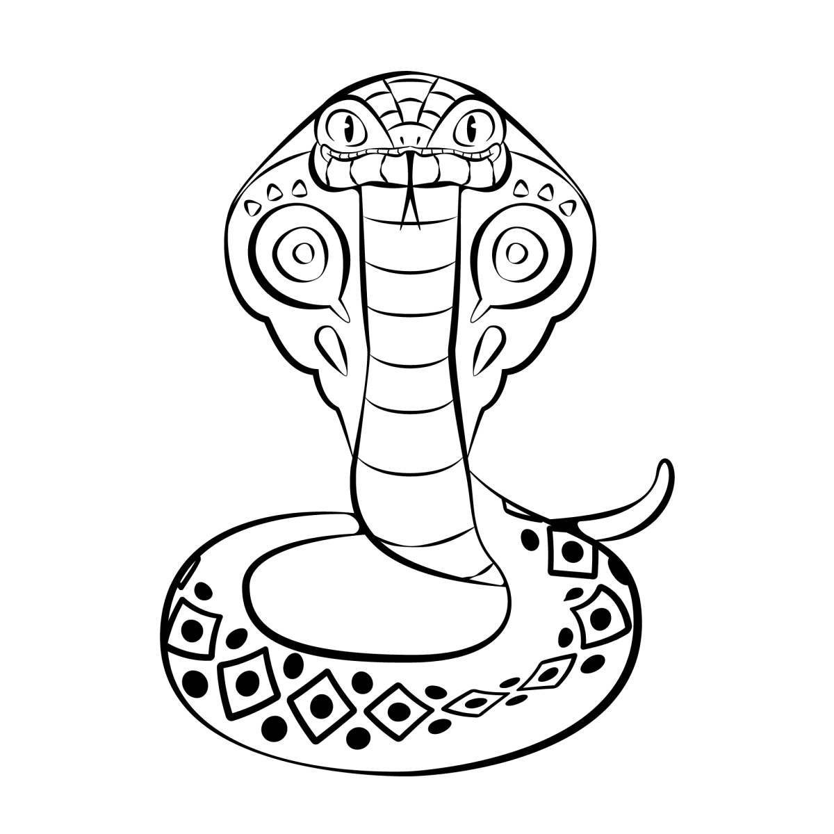 Desenho Intricado de Cobra para Colorir