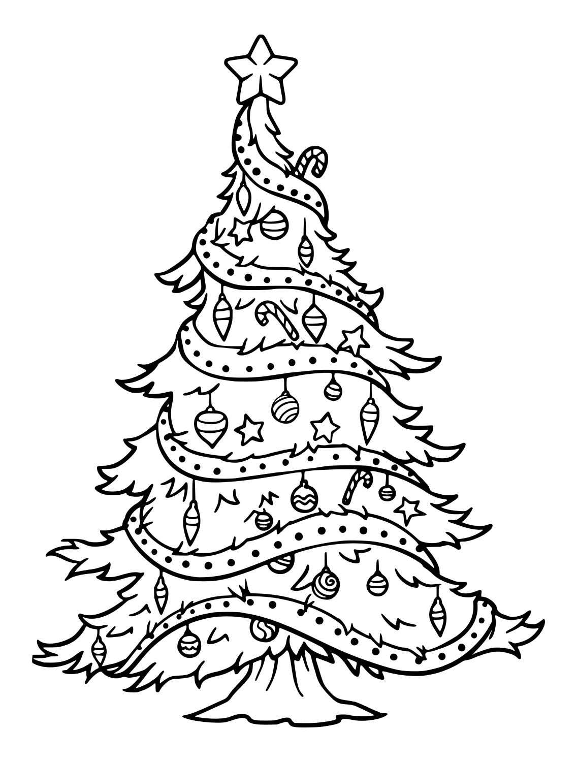 Desenho de Árvore de Natal Encantada