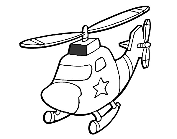 Desenho de Helicóptero Divertido
