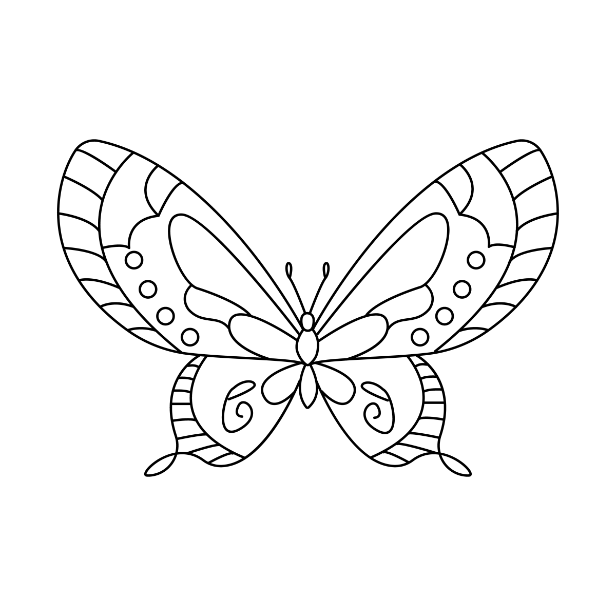 Desenho Intricado de Borboleta para Colorir
