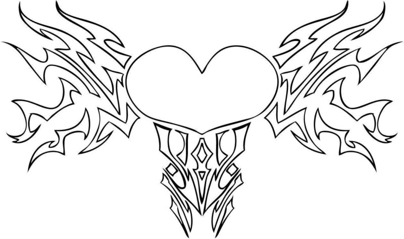 Desenho Tribal com Coração