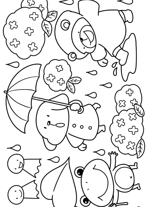 Diversão Kawaii na Chuva