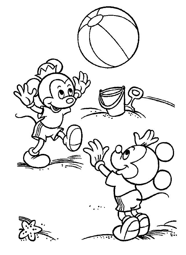 Diversão na Praia com Mickey e Minnie