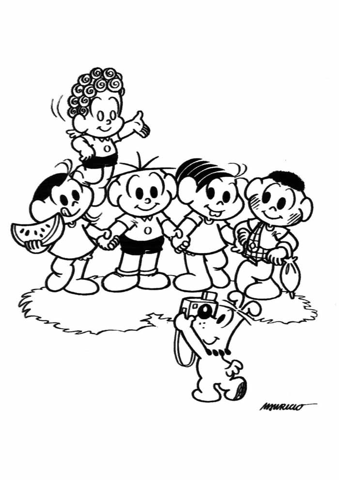 Diversão com a Turma da Mônica: Um Momento para Colorir