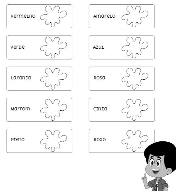 Divertida Amostra de Cores com 3 Palavrinhas
