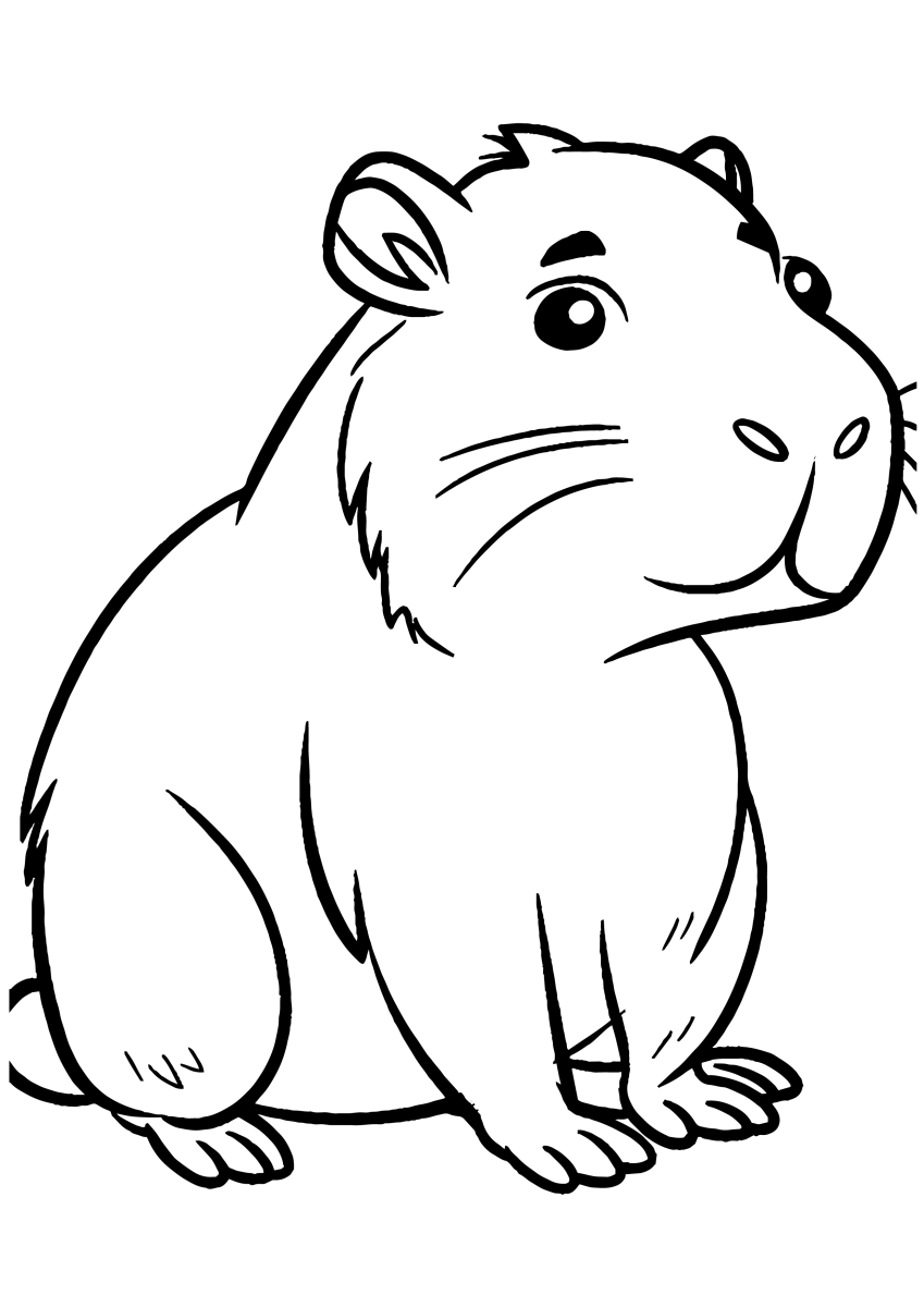 Divertida Capivara para Colorir