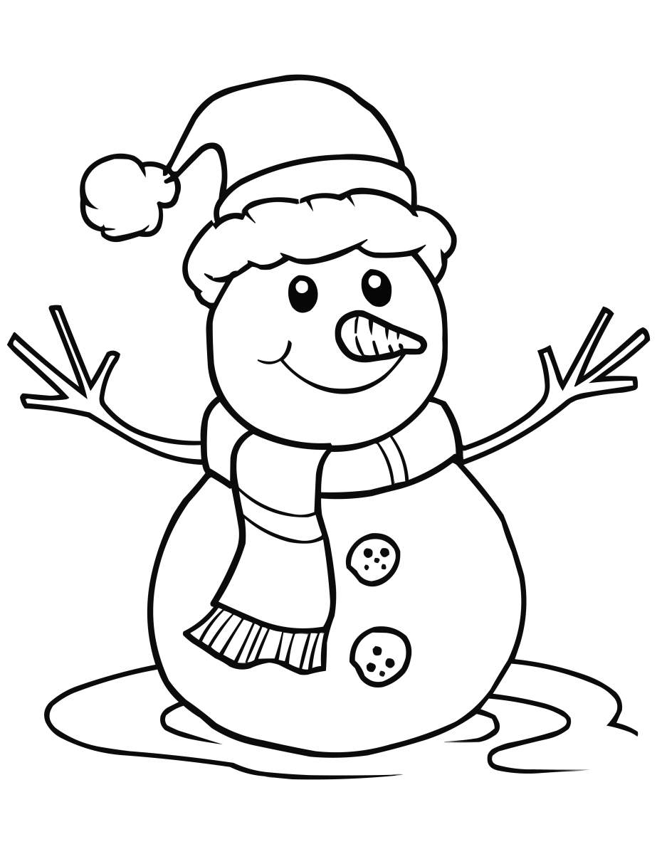 Divertido Boneco de Neve para Colorir