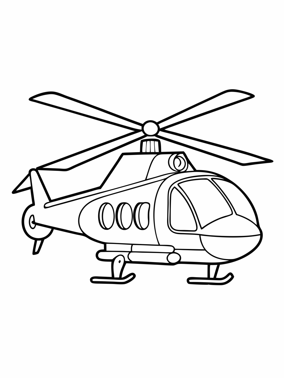 Divertido Helicóptero para Colorir