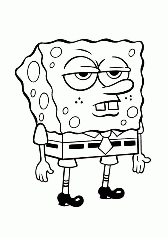 Divirta-se Colorindo o Bob Esponja Satisfeito