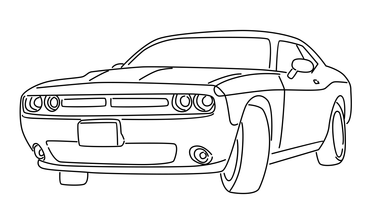 Dodge Challenger: Estilo e Potência para Colorir