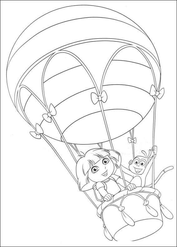 Dora e Botas em uma Aventura de Balão