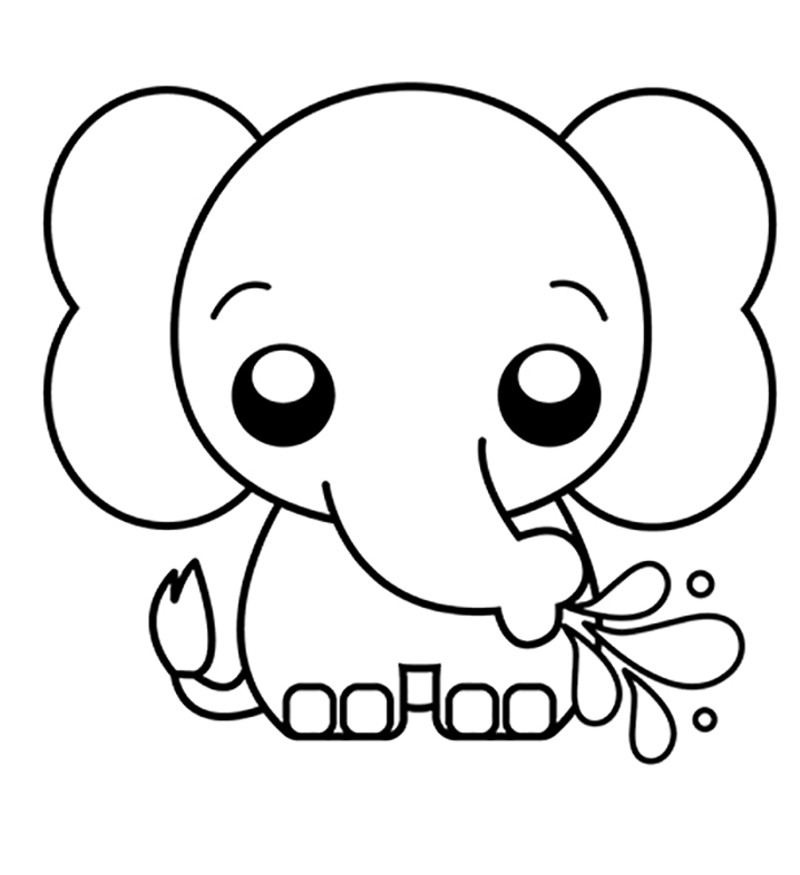 Elefantinho Kawaii Sorridente