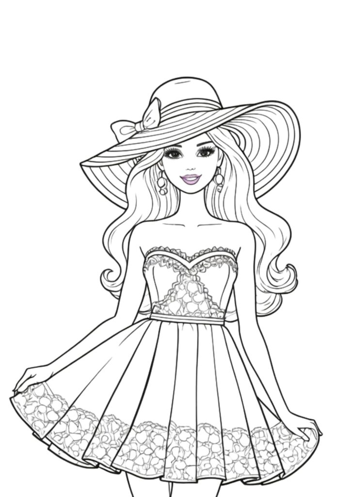 Elegância Estilosa da Barbie com Chapéu