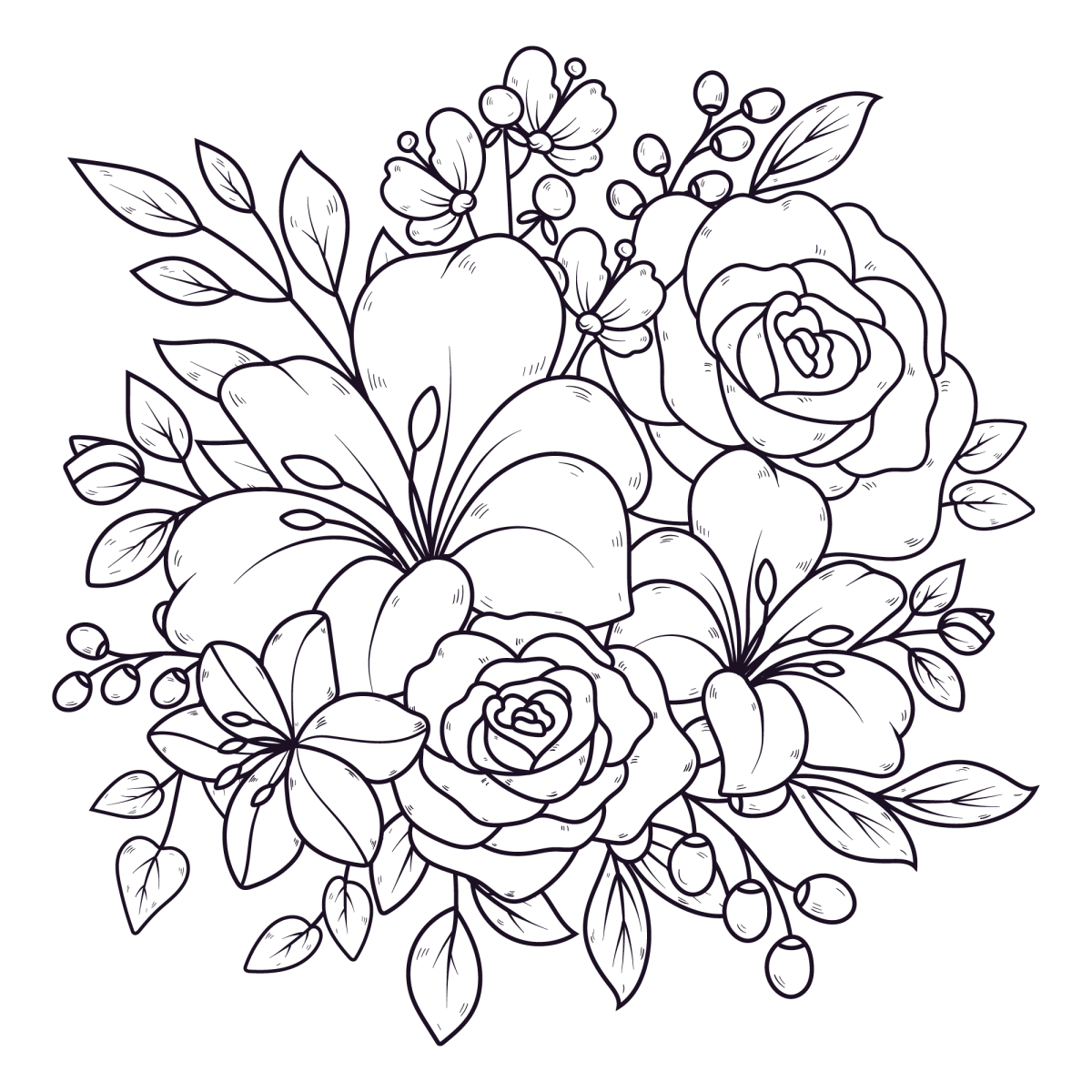 Elegância Floral: Um Jardim para Colorir