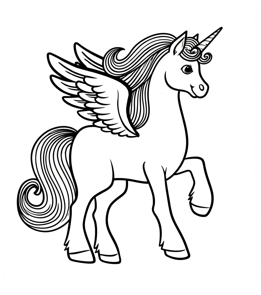 Encantador Desenho de Unicórnio Alado