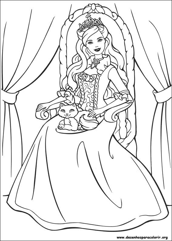 Encantadora Barbie Princesa com Gatinho