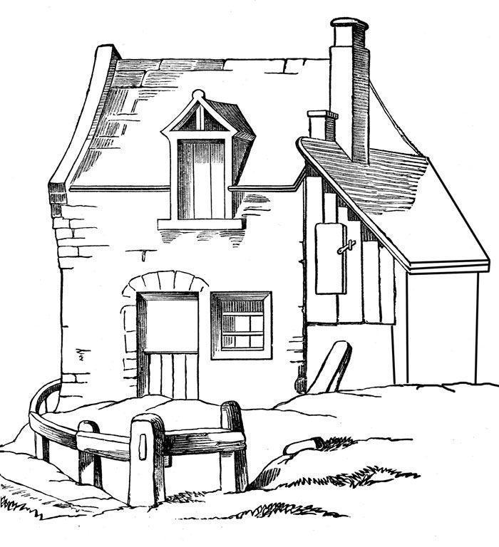 Encantadora Casa Rústica para Colorir