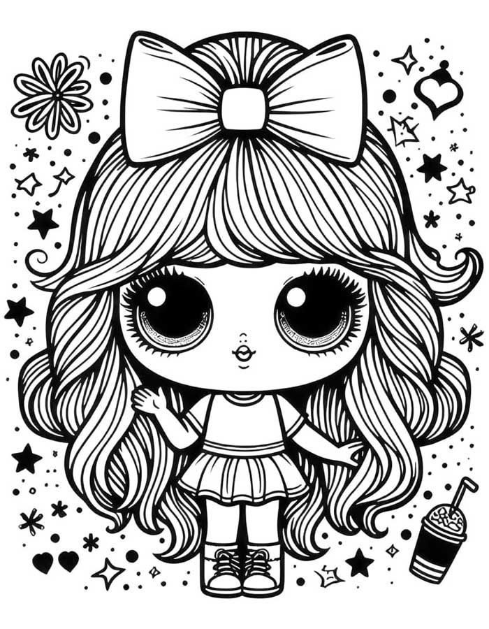 Encantadora LOL Surprise para Colorir