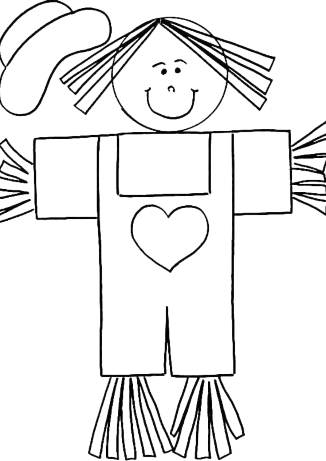 Espantalho de Amor para Colorir