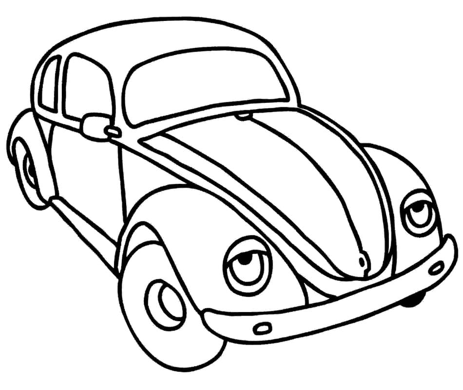 Estilo Clássico: Fusca para Colorir