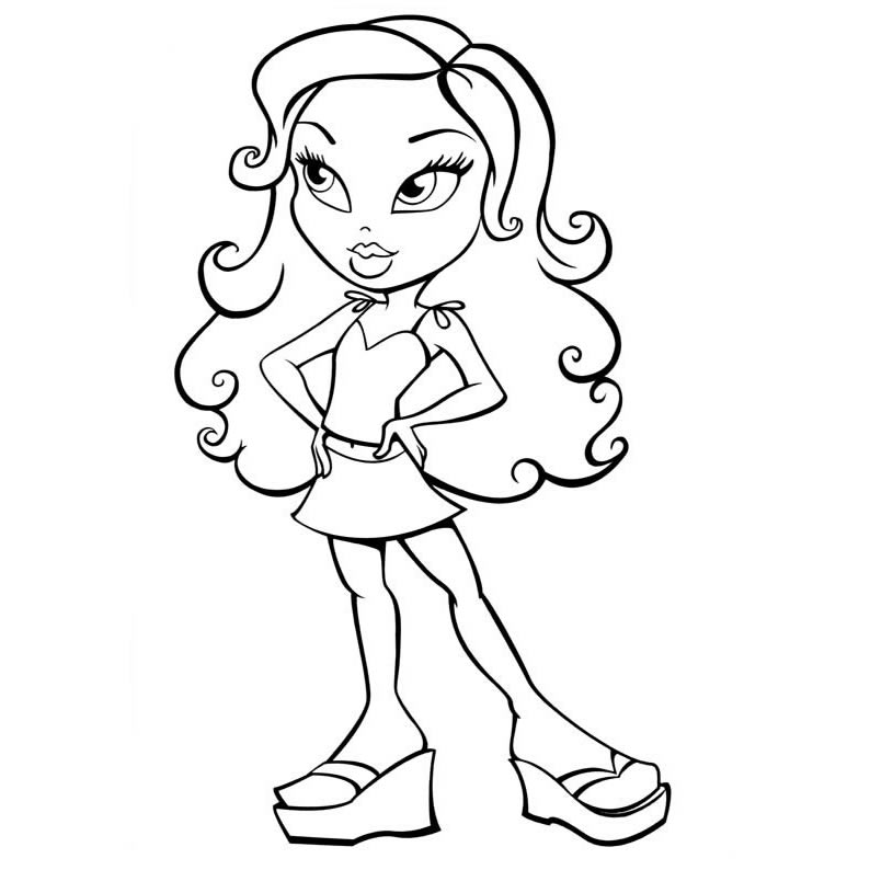 Estilo Fashion de Bratz para Colorir