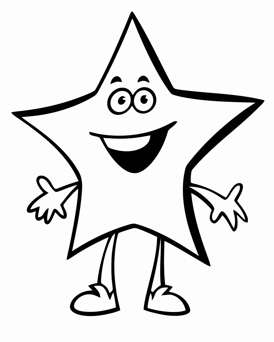 Estrela Feliz para Colorir