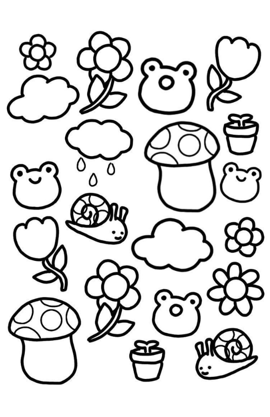 Explosão de Ternura Kawaii: Colorindo a Natureza Encantada
