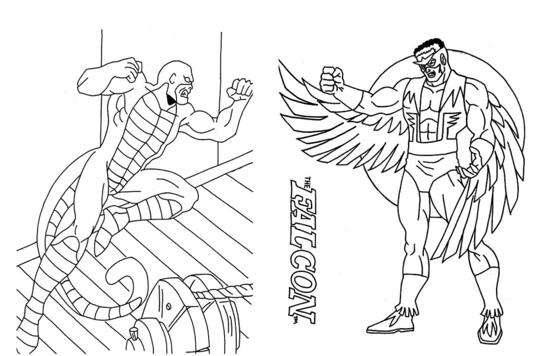 Falcon e Vilão em Ação